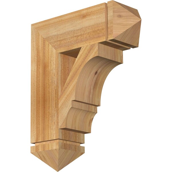 Ekena Millwork Balboa Arts & Crafts Rough Sawn Bracket, Western Red Cedar, 6"W x 20"D x 24"H BKT06X20X24BOA03RWR - main